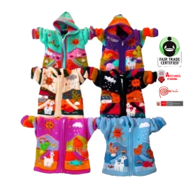 Sueter peruano de arpillera para ninos Chaqueta de lana