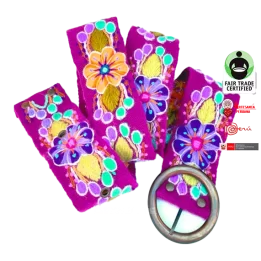 Cinturon bordado peruano de lana Cinturon floral hecho a mano