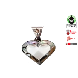 Colgante corazon de abulon calado Plata 950 hecha a 768×1024