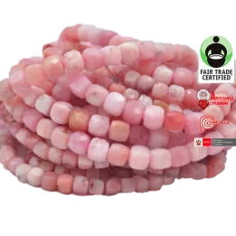 Cuentas de cubo facetadas de piedras preciosas semipreciosas de opalo