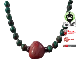 Juego de Collar y Aretes de Opalo Peruano y Cuarzo